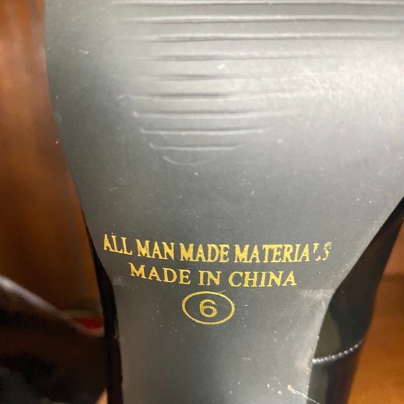 Bonnibel Peep Toe Platform Heels Size 6 Black Orange - Picture 7 of 8